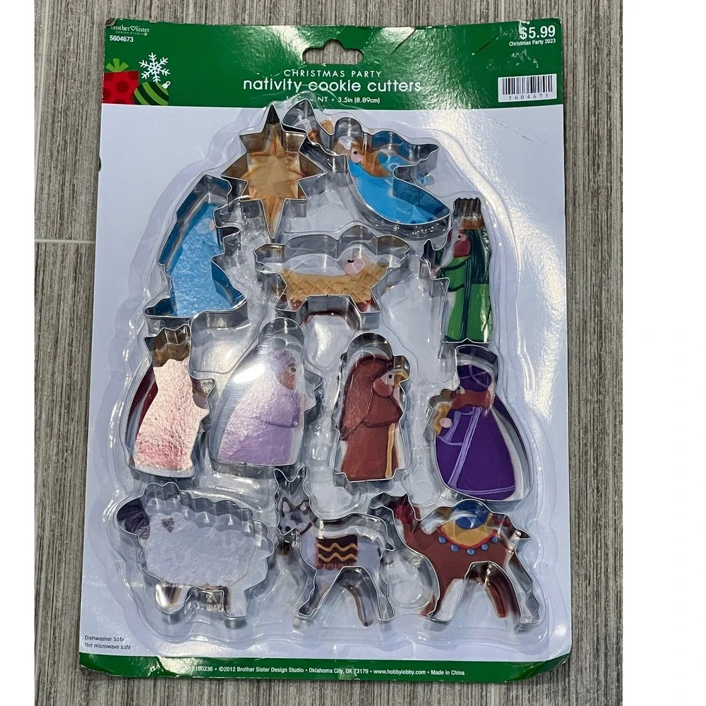 Nativity Cookie Cutters‎ Set 12 Pc Christmas Baking Metal Cutter Hobby Lobby NIP